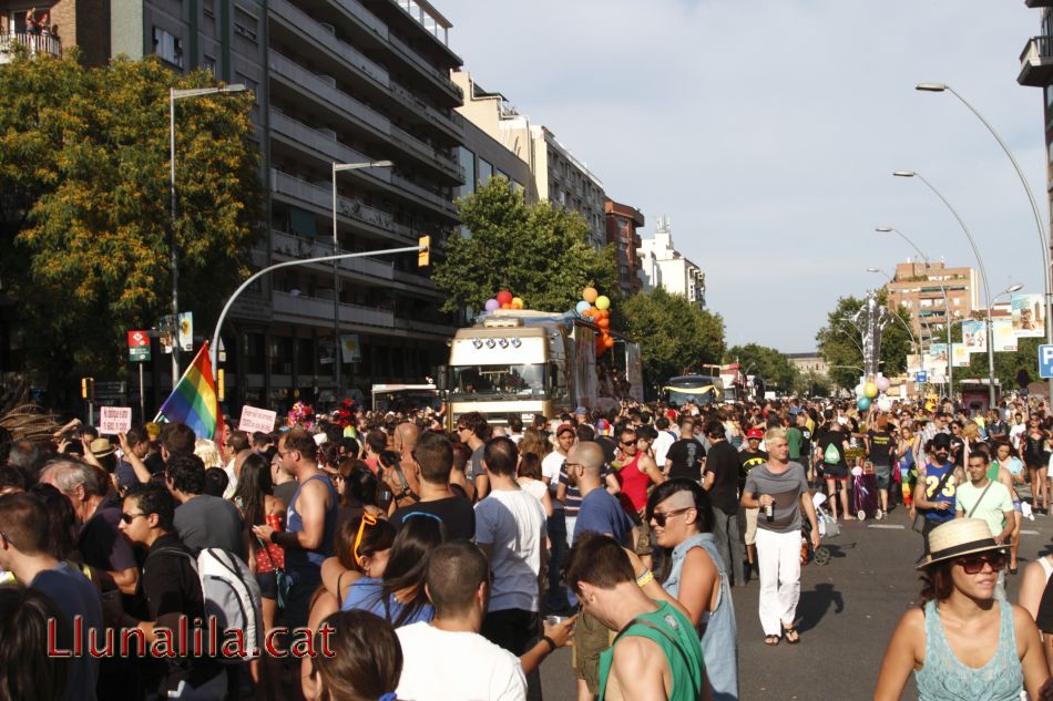 La gent seguint la desfilada PrideBCN13