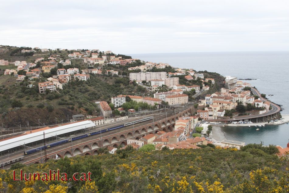 Estació de trens i la població de Cerbère