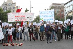 Pancartes i lluita obrera Primer de Maig a Barcelona