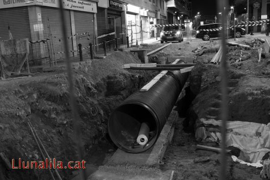 Les obres en el carrer del Molí