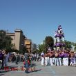 Castellers treballan i el públic admiran